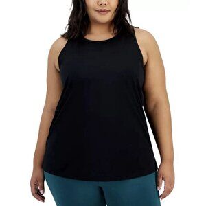 ID Ideology Plus Size Solid Birdseye Mesh Racerback Tank Top Women's 2X Black